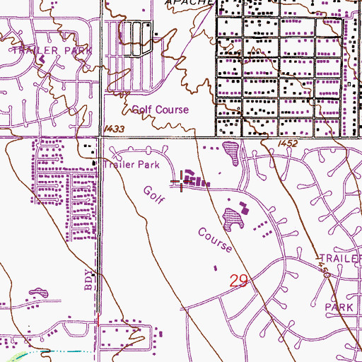 Topographic Map of Fountain of the Sun Shopping Center, AZ