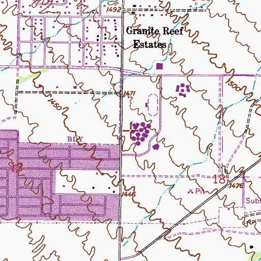 Topographic Map of Fremont Junior High School, AZ