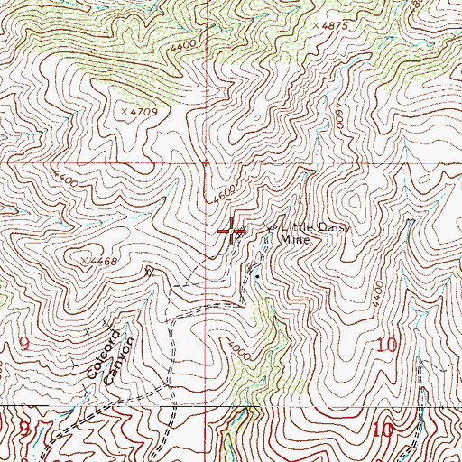 Topographic Map of Golden Rule Mine, AZ