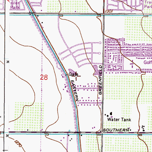 Topographic Map of Greenfield Park, AZ