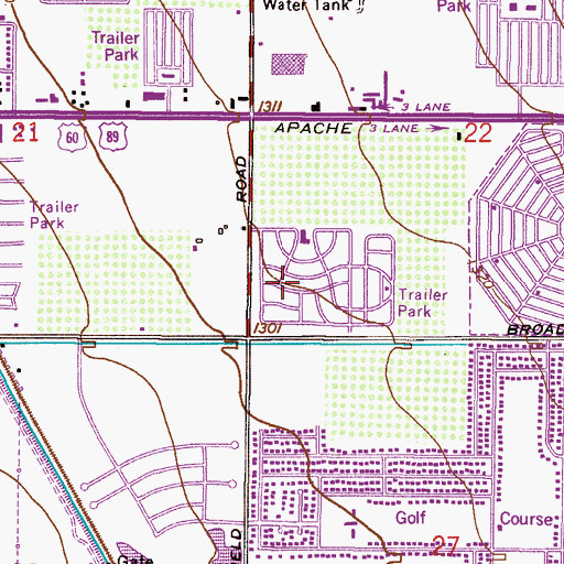 Topographic Map of Hacienda de Valencia, AZ