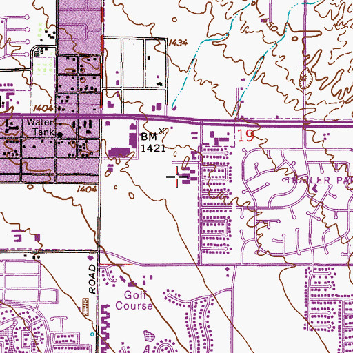 Topographic Map of Jefferson Elementary School, AZ
