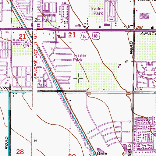Topographic Map of Lemontree, AZ