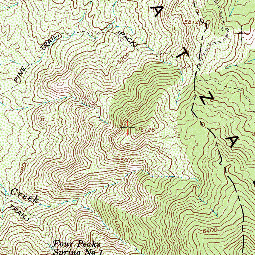 Topographic Map of Lone Pine Saddle, AZ