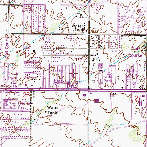 Topographic Map of Lost Dutchman Mobile Home Park, AZ