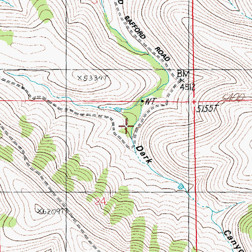 Topographic Map of Dark Canyon, AZ