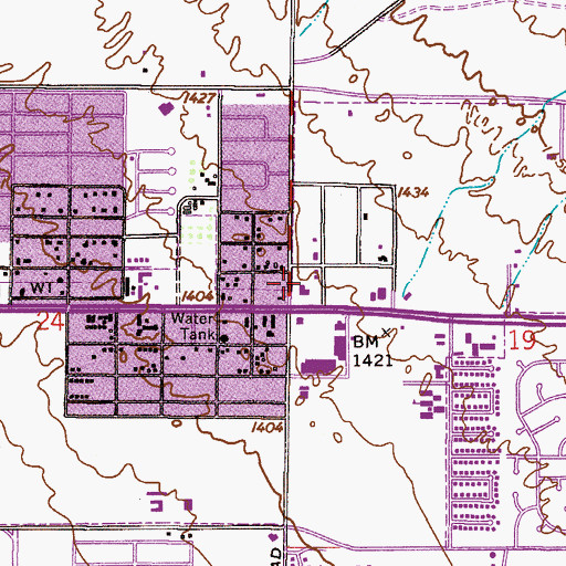 Topographic Map of Mesa Mall, AZ