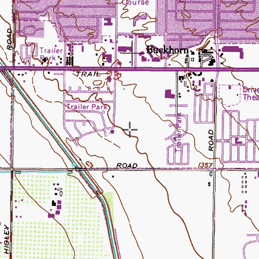 Topographic Map of Mesa Shadows East Mobile Home Park, AZ