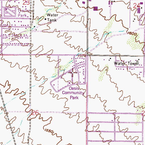 Topographic Map of Oasis Community Park, AZ