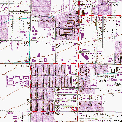 Topographic Map of Ocotillo Branch Library, AZ