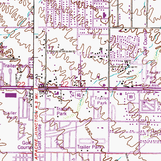 Topographic Map of Pacific Mobile Manor, AZ