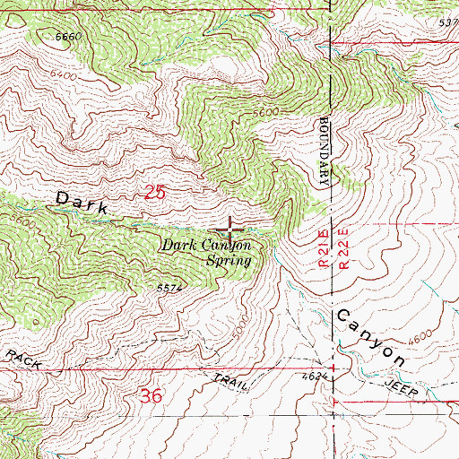 Topographic Map of Dark Canyon Spring, AZ