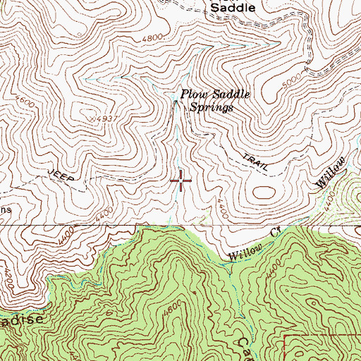 Topographic Map of Paradise Spring, AZ