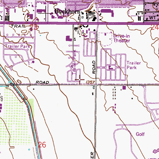 Topographic Map of Park Place Travel Resort, AZ