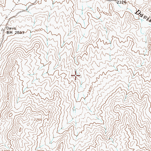 Topographic Map of Rainy Spring, AZ