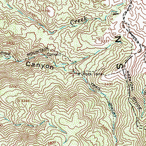 Topographic Map of Rock Tank, AZ