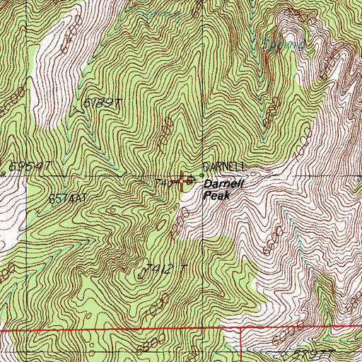 Topographic Map of Darnell Peak, AZ