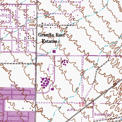 Topographic Map of Salk Elementary School, AZ