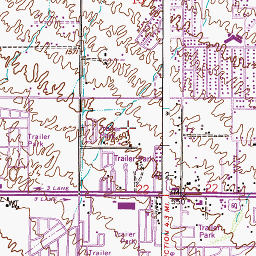 Topographic Map of Silver Spur Village, AZ