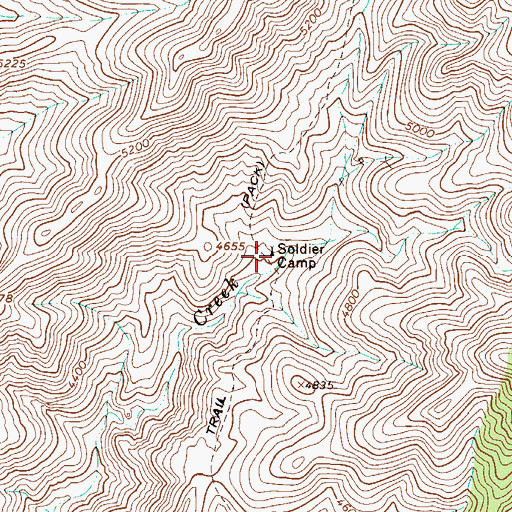 Topographic Map of Soldier Camp Trail, AZ