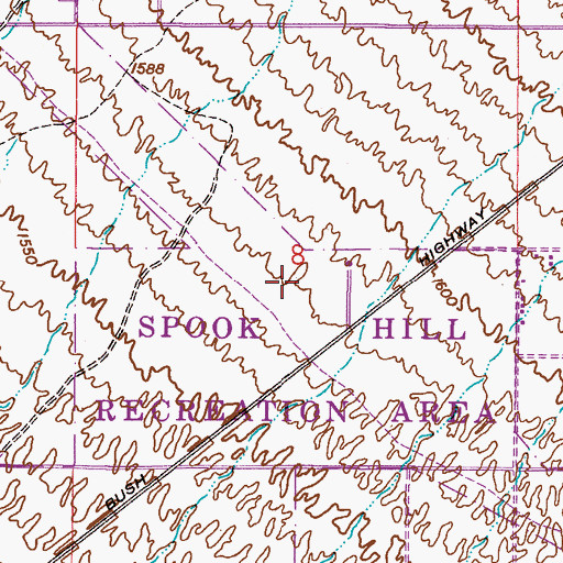 Topographic Map of Spook Hill Recreation Area, AZ