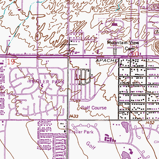 Topographic Map of Sunny Acres Trailer Village, AZ