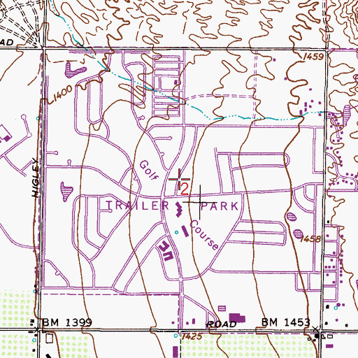 Topographic Map of Sunrise Village Mobile Home Park, AZ