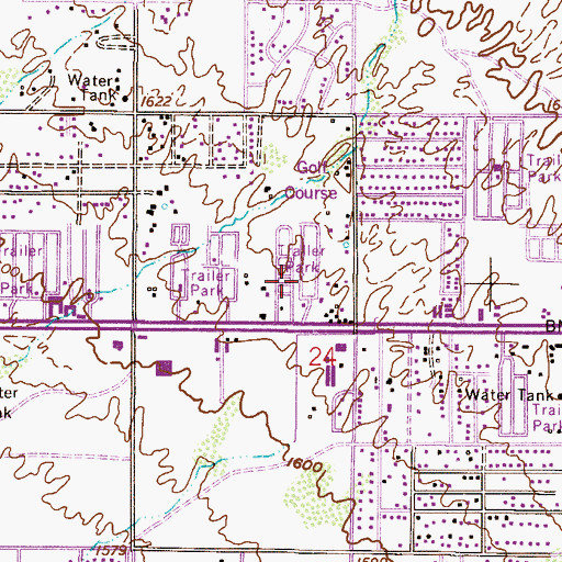 Topographic Map of Superstition Shadows Mobile Home Park, AZ