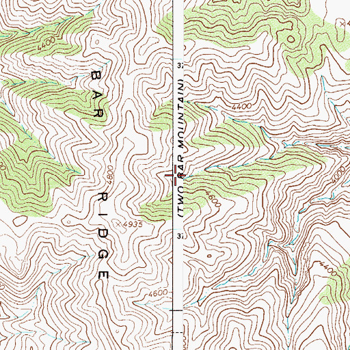 Topographic Map of Upper Two Bar Spring, AZ