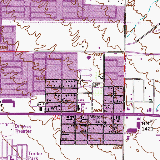 Topographic Map of Velda Rose Estates, AZ