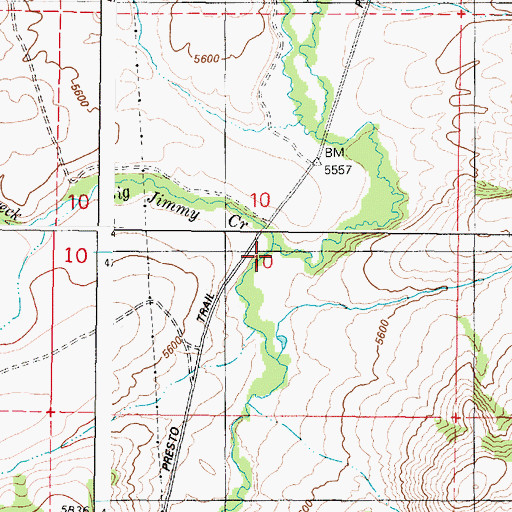 Topographic Map of Big Jimmy Creek, ID