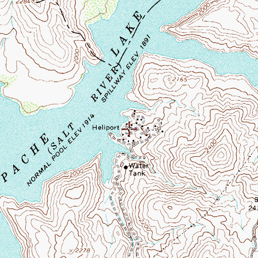 Topographic Map of Water Dog Recreational Site, AZ