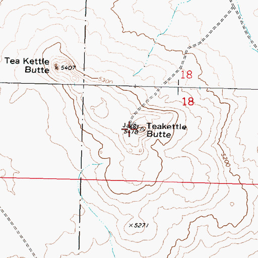 Topographic Map of Teakettle Butte, ID
