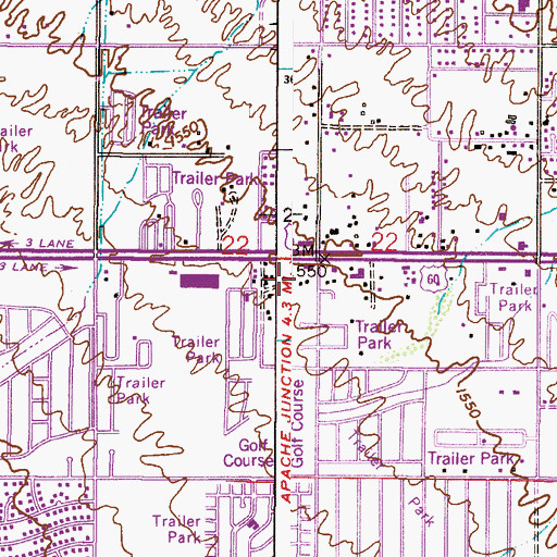 Topographic Map of Western Acres Mobile Park, AZ