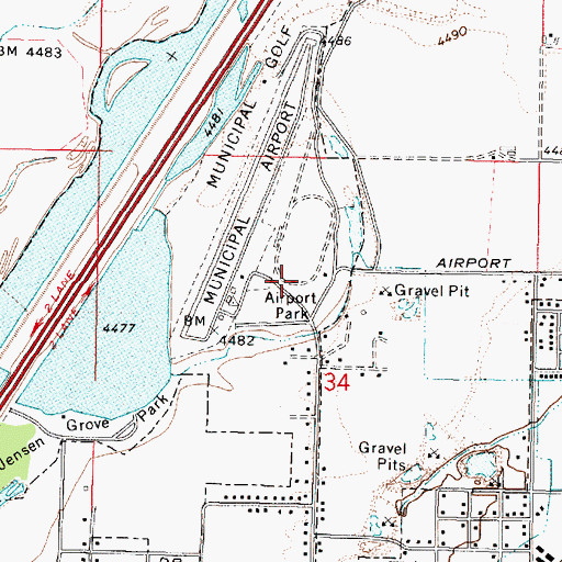 Topographic Map of Airport Park, ID