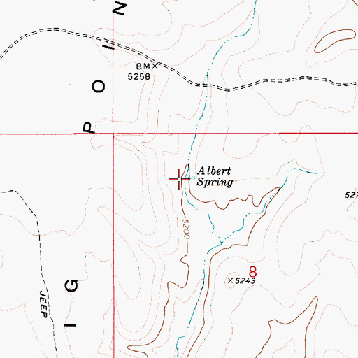 Topographic Map of Albert Spring, ID