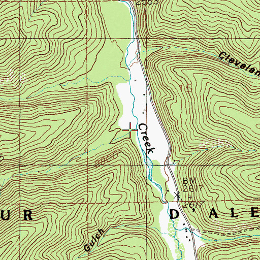 Topographic Map of Alder Creek, ID