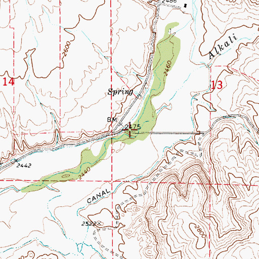 Topographic Map of Alkali Creek, ID