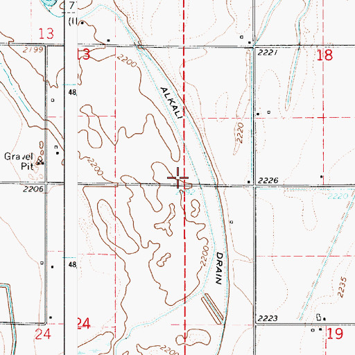 Topographic Map of Alkali Drain, ID