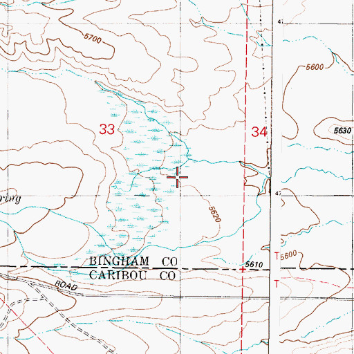 Topographic Map of Alkali Flat, ID