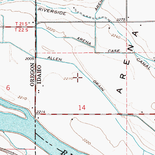 Topographic Map of Allen Drain, ID
