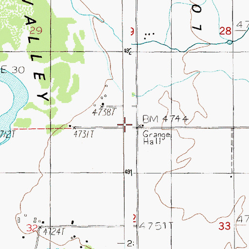 Topographic Map of Alpha Grange, ID