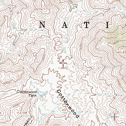 Topographic Map of Yellow Jacket Spring, AZ