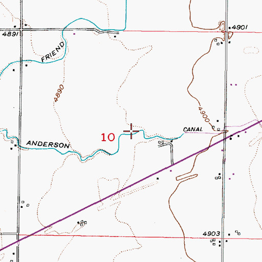 Topographic Map of Anderson Canal, ID