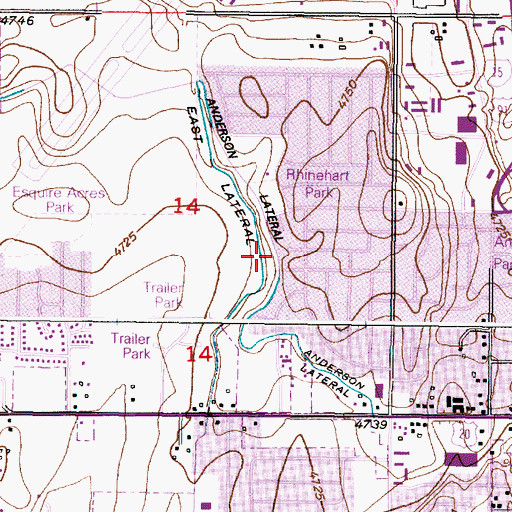 Topographic Map of Anderson Lateral, ID