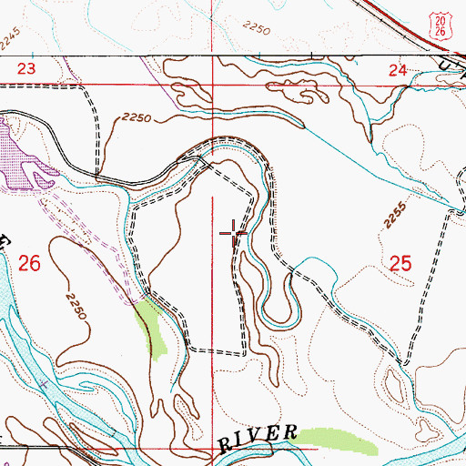 Topographic Map of Andrews Ditch, ID