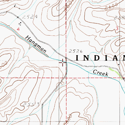 Topographic Map of Andrews Spring Creek, ID