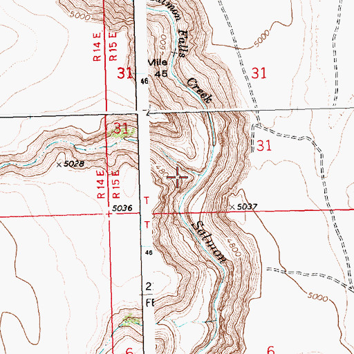 Topographic Map of Antelope Canyon, ID