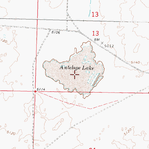 Topographic Map of Antelope Lake, ID