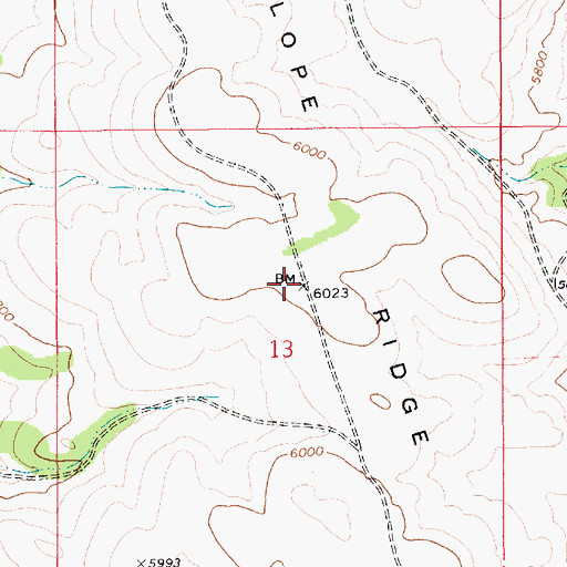 Topographic Map of Antelope Ridge, ID